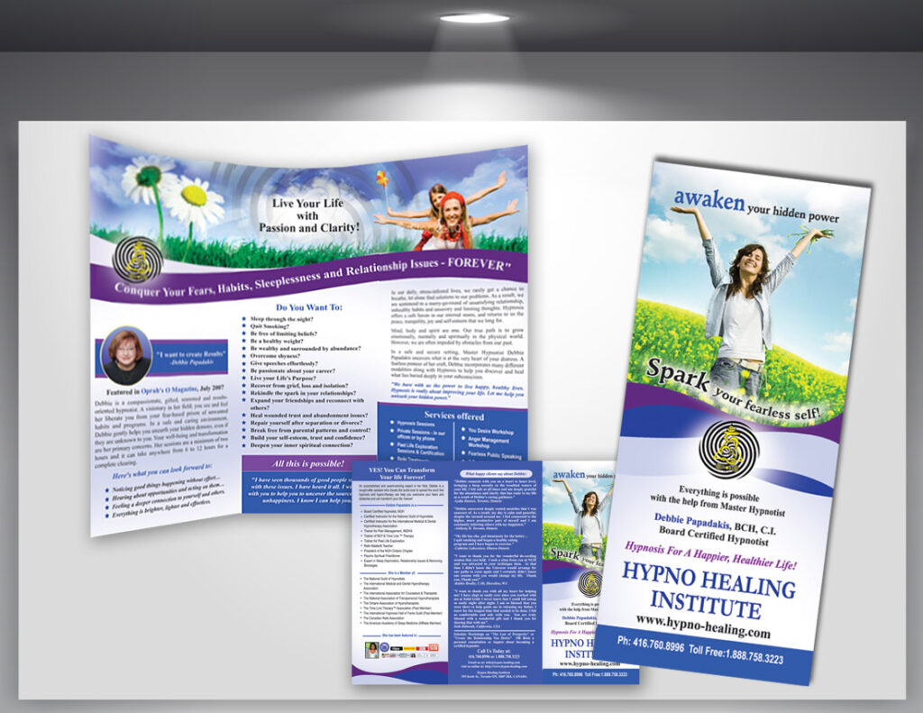 Trifold Brochure for Hypno Healer